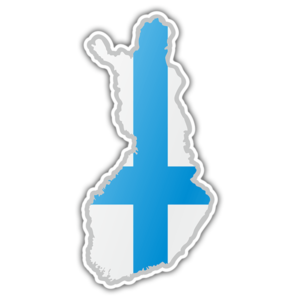 Pegatinas: Mapa bandera Finlandia