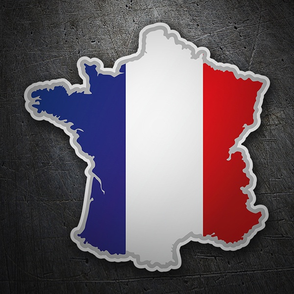 Pegatinas: Mapa bandera Francia 1
