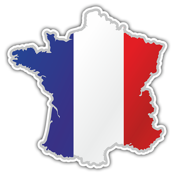 Pegatinas: Mapa bandera Francia 0