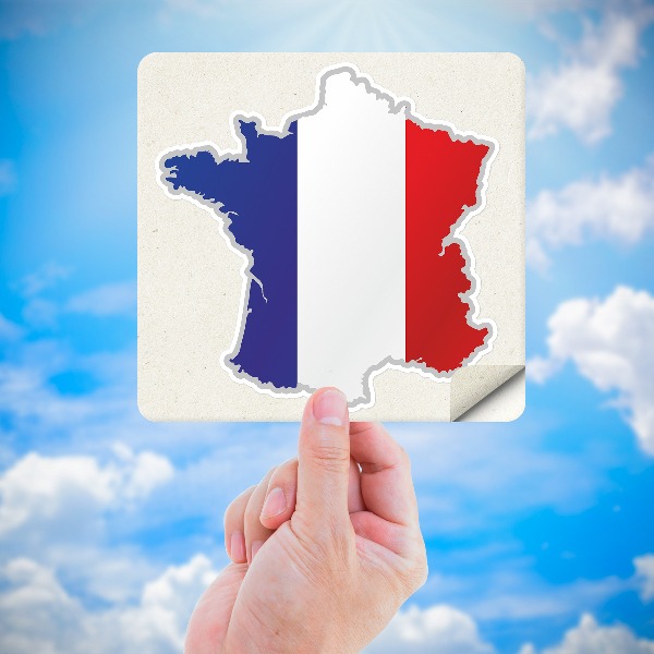 Pegatinas: Mapa bandera Francia