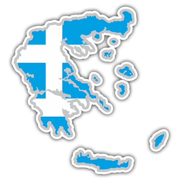 Pegatinas: Mapa bandera Grecia