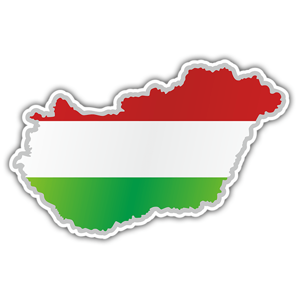 Pegatinas: Mapa bandera Hungría 0