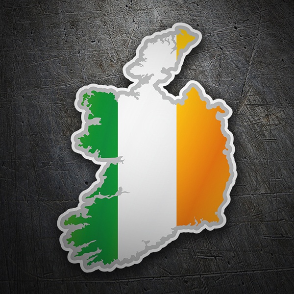 Pegatinas: Mapa bandera Irlanda