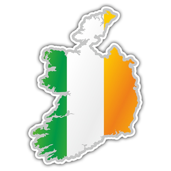 Pegatinas: Mapa bandera Irlanda