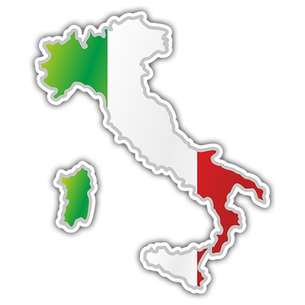 Pegatinas: Mapa bandera Italia
