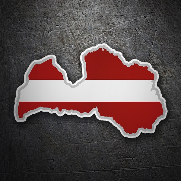 Pegatinas: Mapa bandera Letonia 1