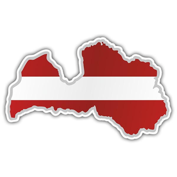 Pegatinas: Mapa bandera Letonia