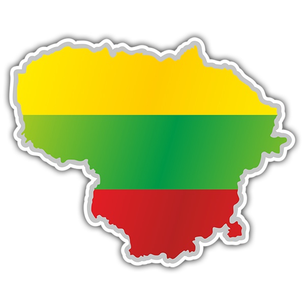 Pegatinas: Mapa bandera Lituania