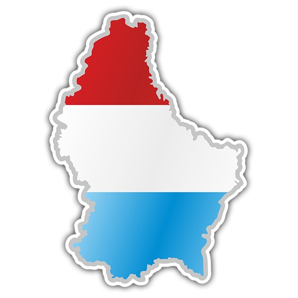 Pegatinas: Mapa bandera Luxemburgo