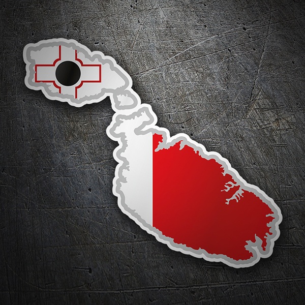 Pegatinas: Mapa bandera Malta