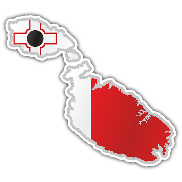 Pegatinas: Mapa bandera Malta
