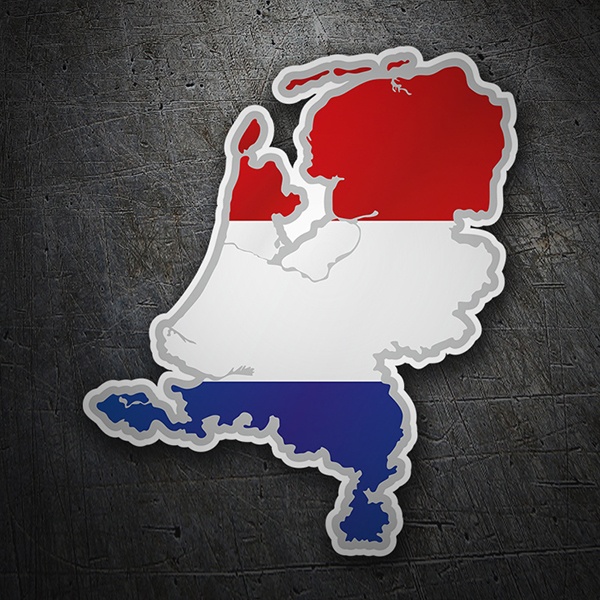 Pegatinas: Mapa bandera Países Bajos
