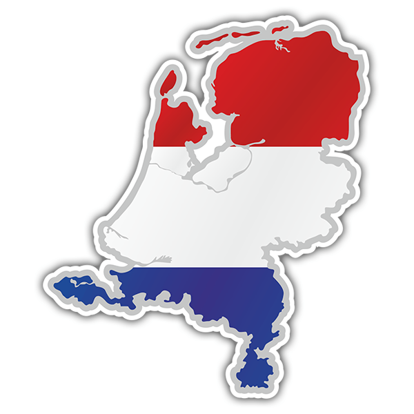 Pegatinas: Mapa bandera Países Bajos