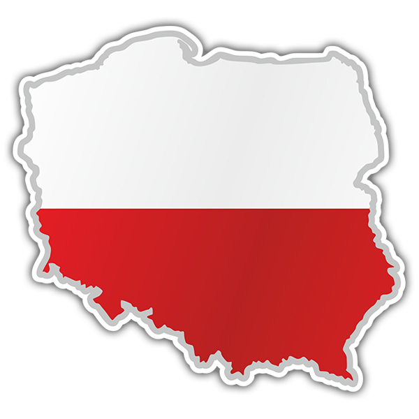 Pegatinas: Mapa bandera Polonia