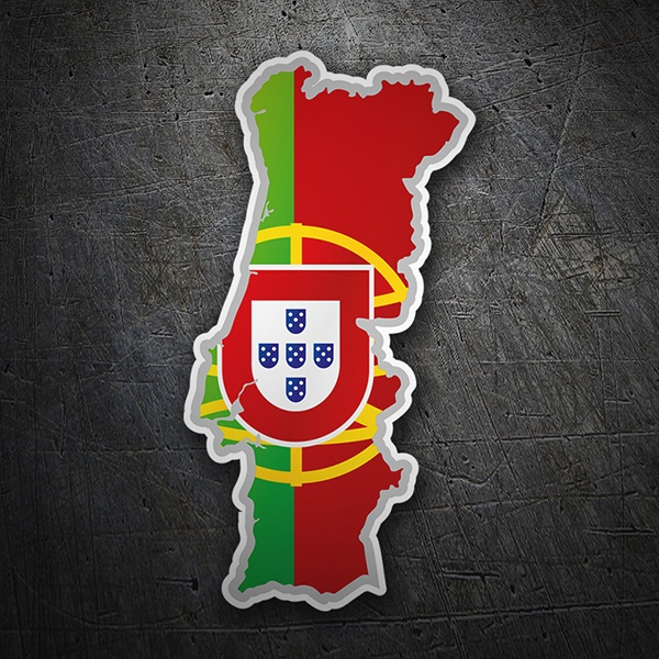 Pegatinas: Mapa bandera Portugal