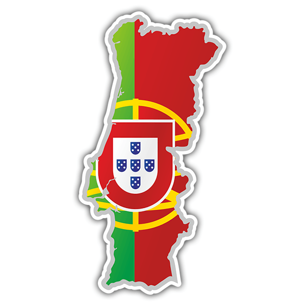 Pegatinas: Mapa bandera Portugal 0