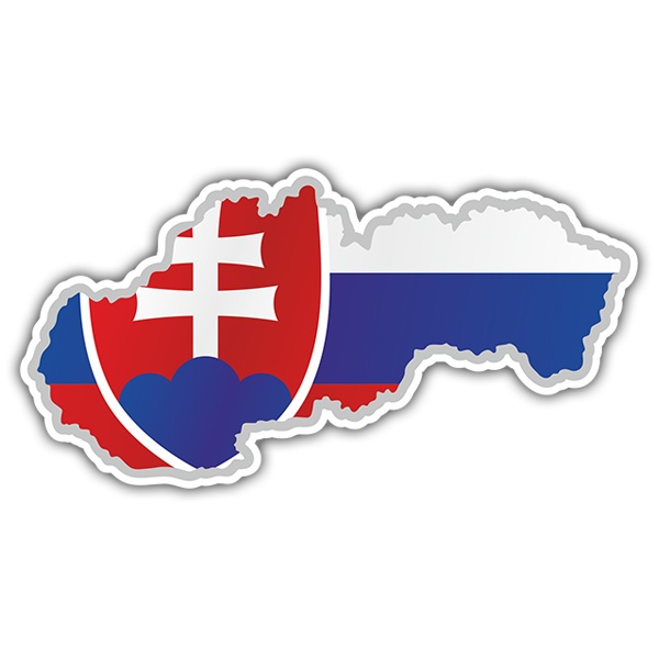 Pegatinas: Mapa bandera Eslovaquia
