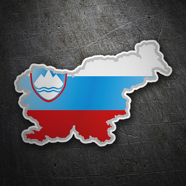 Pegatinas: Mapa bandera Eslovenia 1