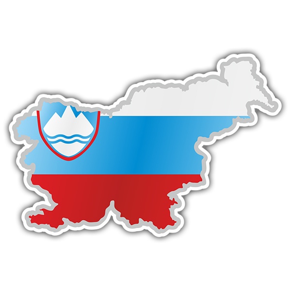 Pegatinas: Mapa bandera Eslovenia
