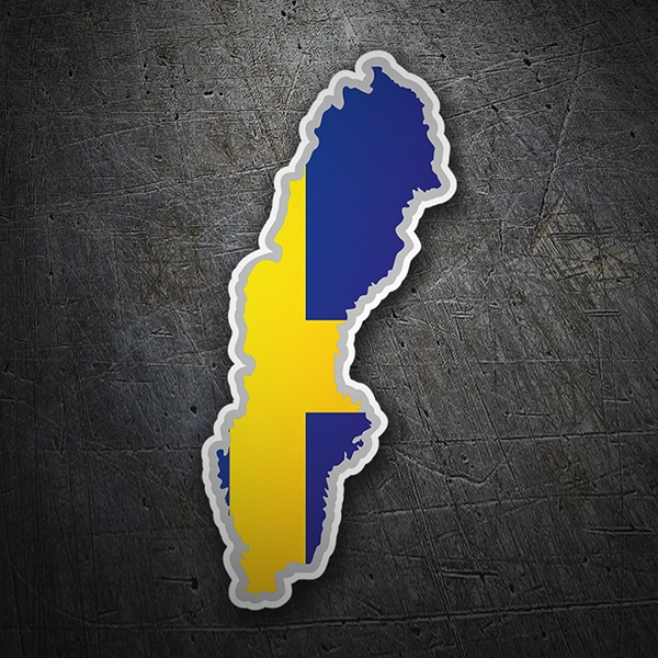 Pegatinas: Mapa bandera Suecia 1