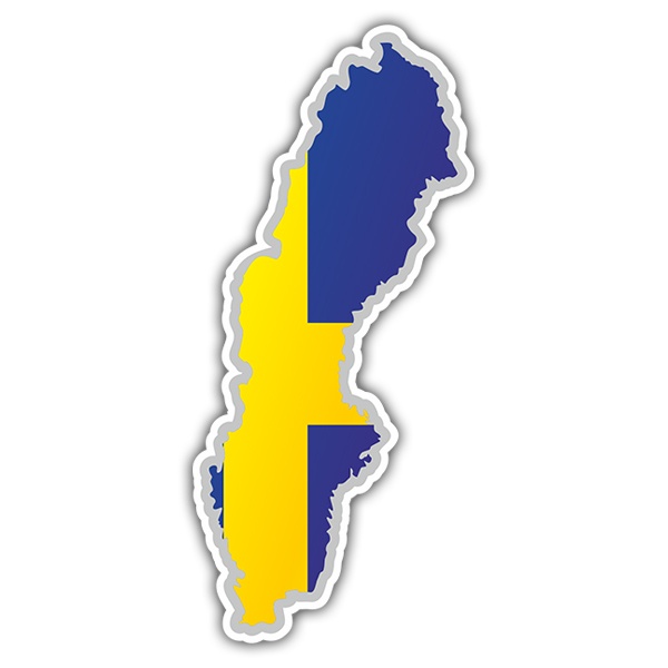 Pegatinas: Mapa bandera Suecia