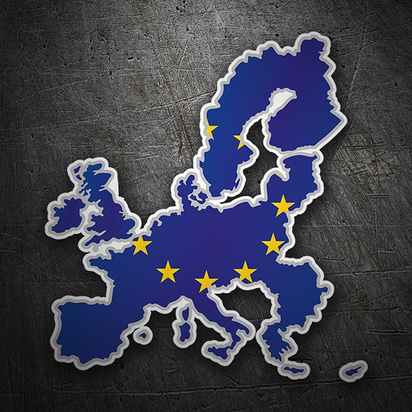 Pegatinas: Mapa bandera Unión Europea 1