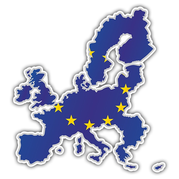 Pegatinas: Mapa bandera Unión Europea