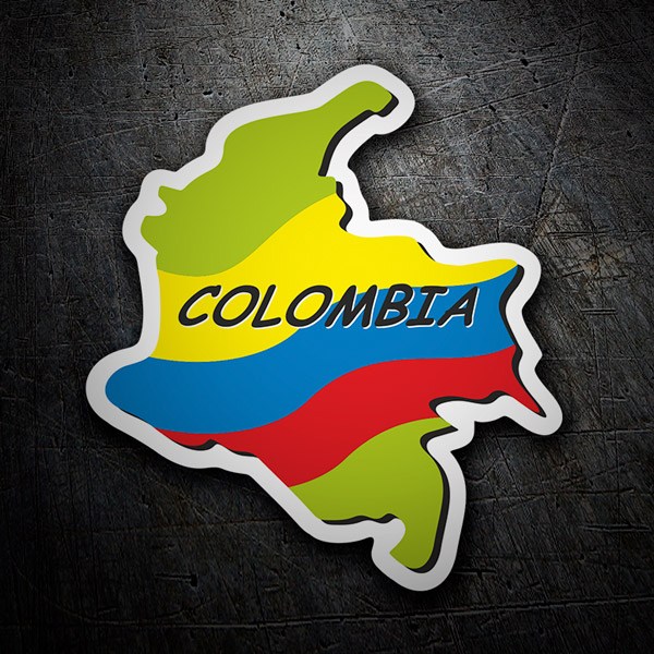 Pegatinas: Mapa bandera Colombia