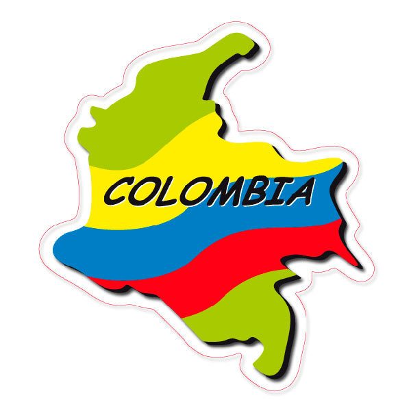 Pegatinas: Mapa bandera Colombia