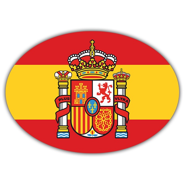 Akacha Oval Country Code Sticker For Car Moto – Spanish Flag 'E' – Pegatina España