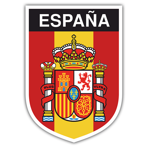 Pegatinas: Bandera España con escudo vertical 0