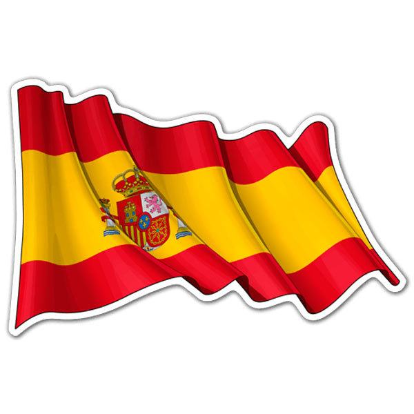 Pegatinas: Bandera España ondeando