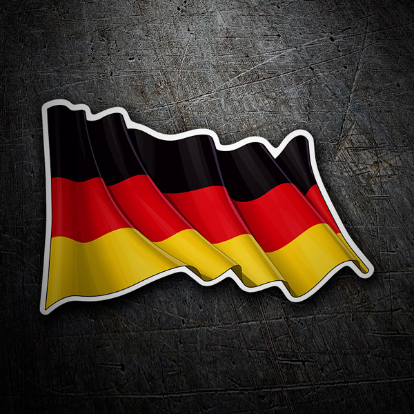 Pegatinas: Bandera de Alemania ondeando