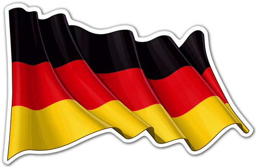Pegatinas: Bandera de Alemania ondeando