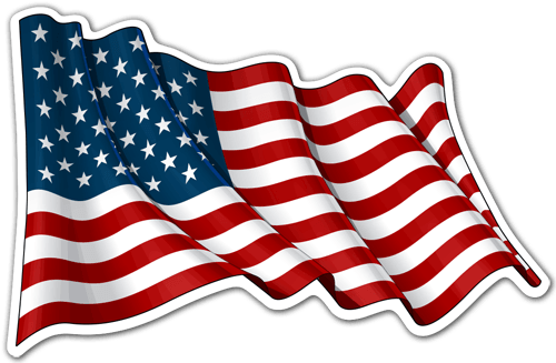 Pegatinas: Bandera de USA ondeando 0