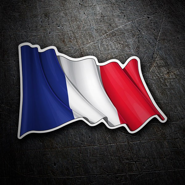 Pegatinas: Bandera de Francia ondeando
