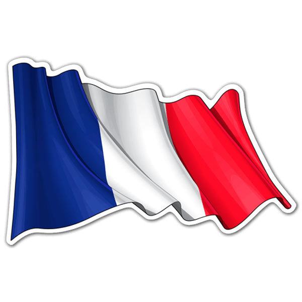 Pegatinas: Bandera de Francia ondeando