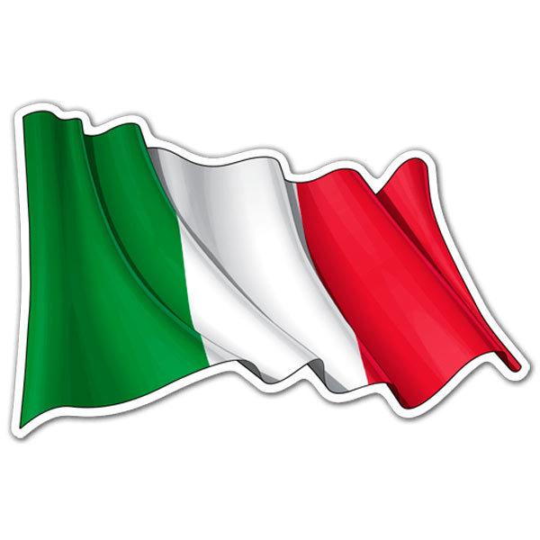 Pegatinas: Bandera de Italia ondeando