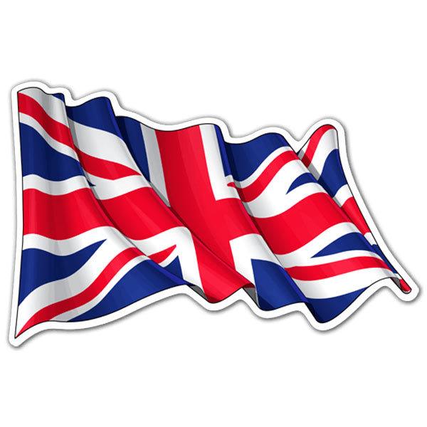 Pegatinas: Bandera del Reino Unido ondeando