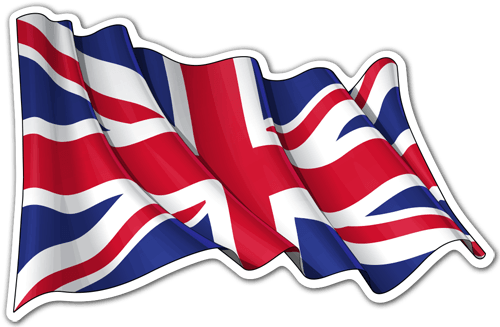 Pegatinas: Bandera del Reino Unido ondeando