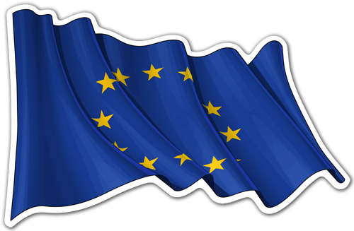Pegatinas: Bandera de la Unión Europea ondeando 0