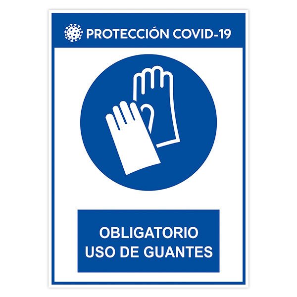 Pegatinas: Protección Covid-19 uso de guantes