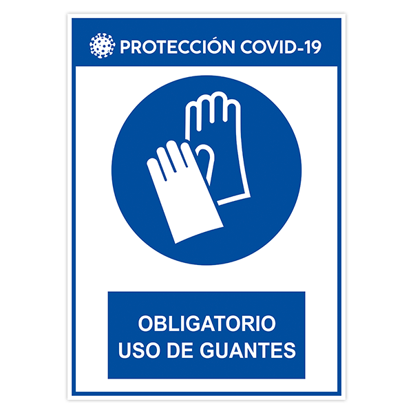 Pegatinas: Protección Covid-19 uso de guantes