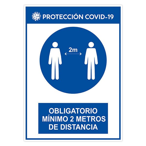 Pegatinas: Protección Covid-19 distancia 2 metros
