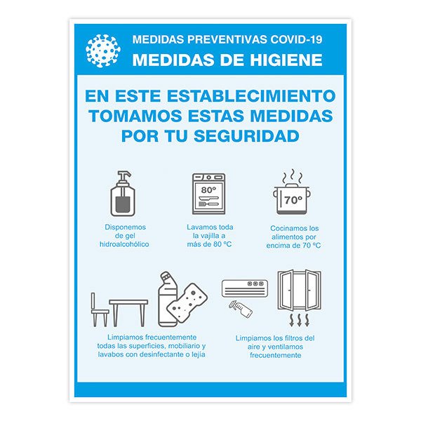 Pegatinas: Protección  Covid-19 medidas de higiene