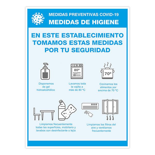 Pegatinas: Protección  Covid-19 medidas de higiene