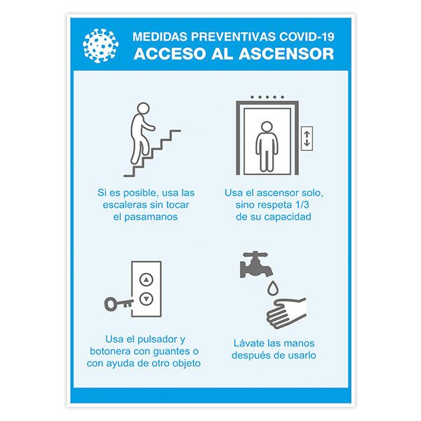 Pegatinas: Protección Covid-19 acceso al ascensor
