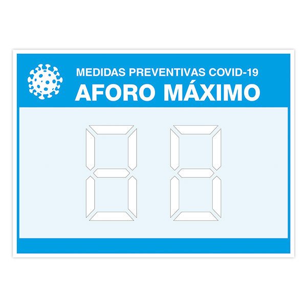 Pegatinas: Protección Covid-19 aforo máximo