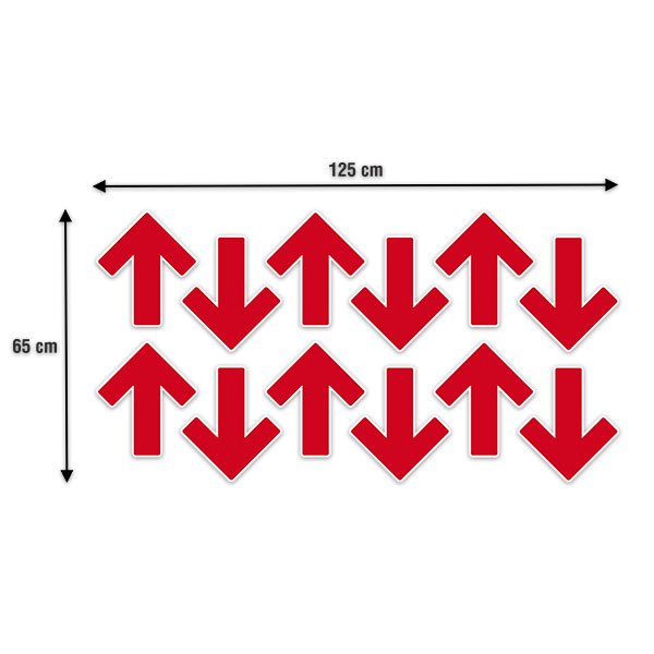 Pegatinas: Set 12X Flechas para Suelo Rojas