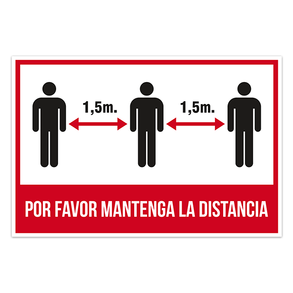 Pegatinas: Covid-19 mantenga la distancia en español